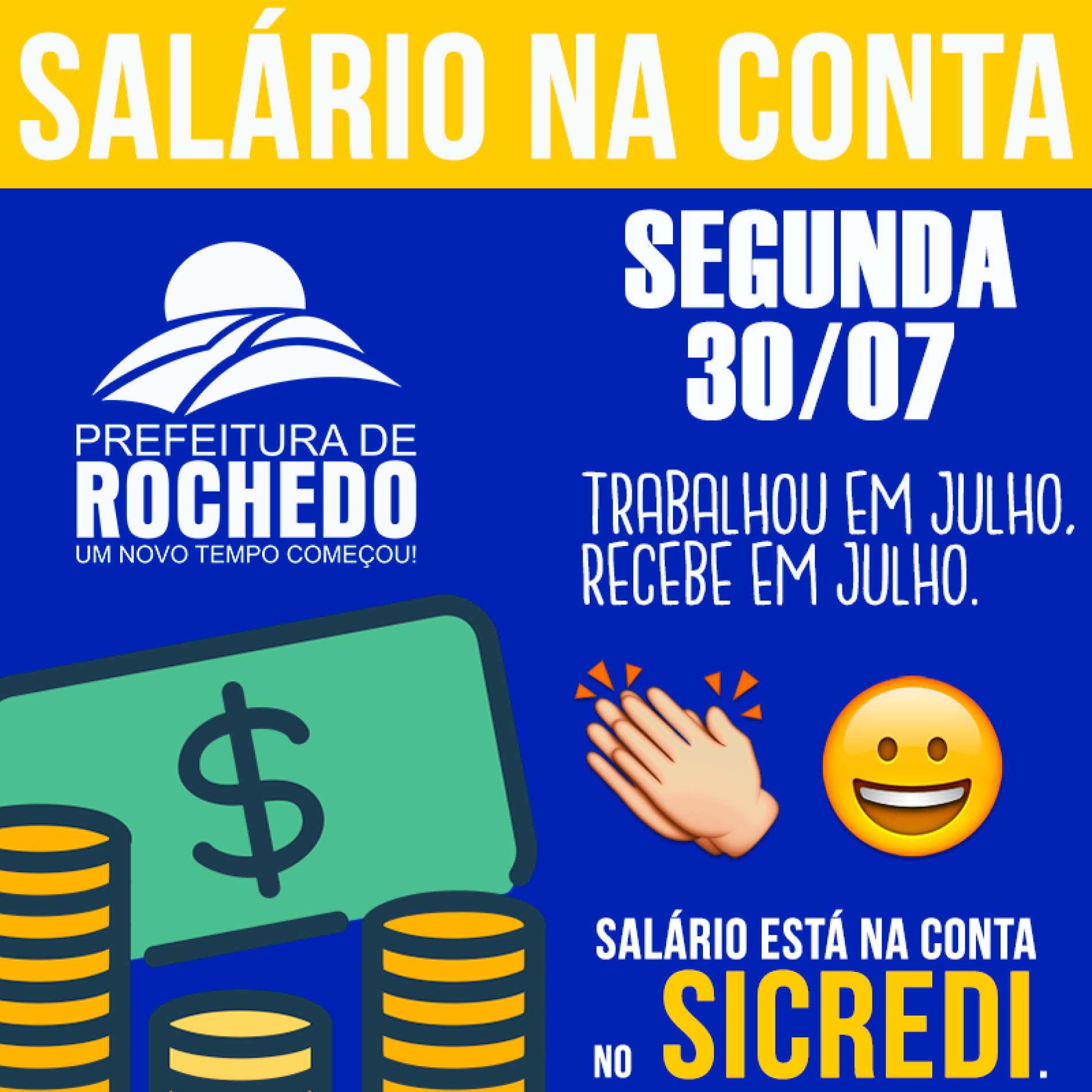 SALÁRIO NA CONTA JULHO 2018