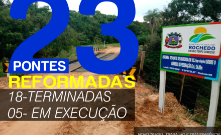 23 PONTES SERÁ ENTREGUE ATÉ O FINAL DESTE ANO