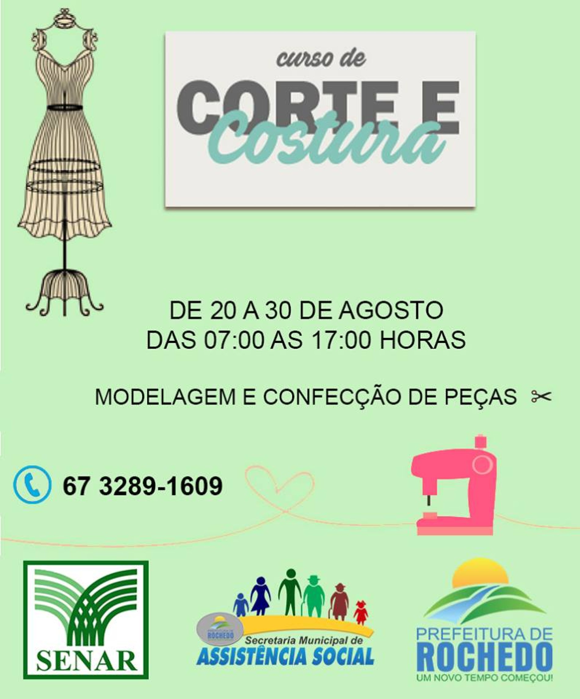 CURSO CORTE E COSTURA MODELAGEM E CONFECÇÃO DE PEÇAS.
