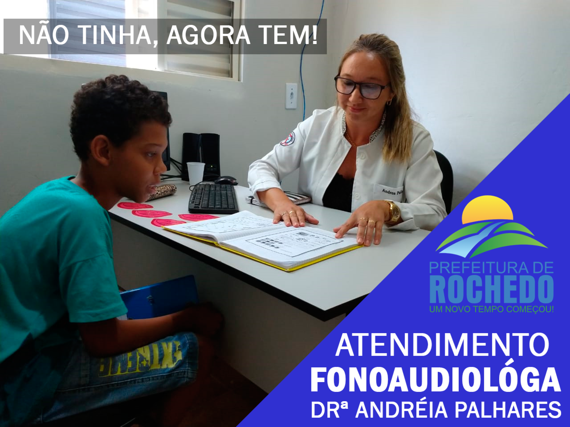 Prefeitura disponibiliza atendimento fonoaudiólogo, através da Secretaria de Saúde.