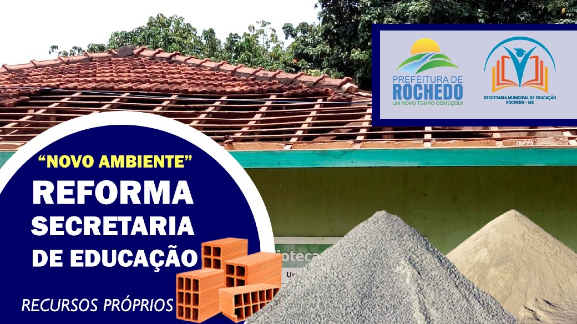 Prefeitura de Rochedo inicia mais uma reforma com recursos próprios