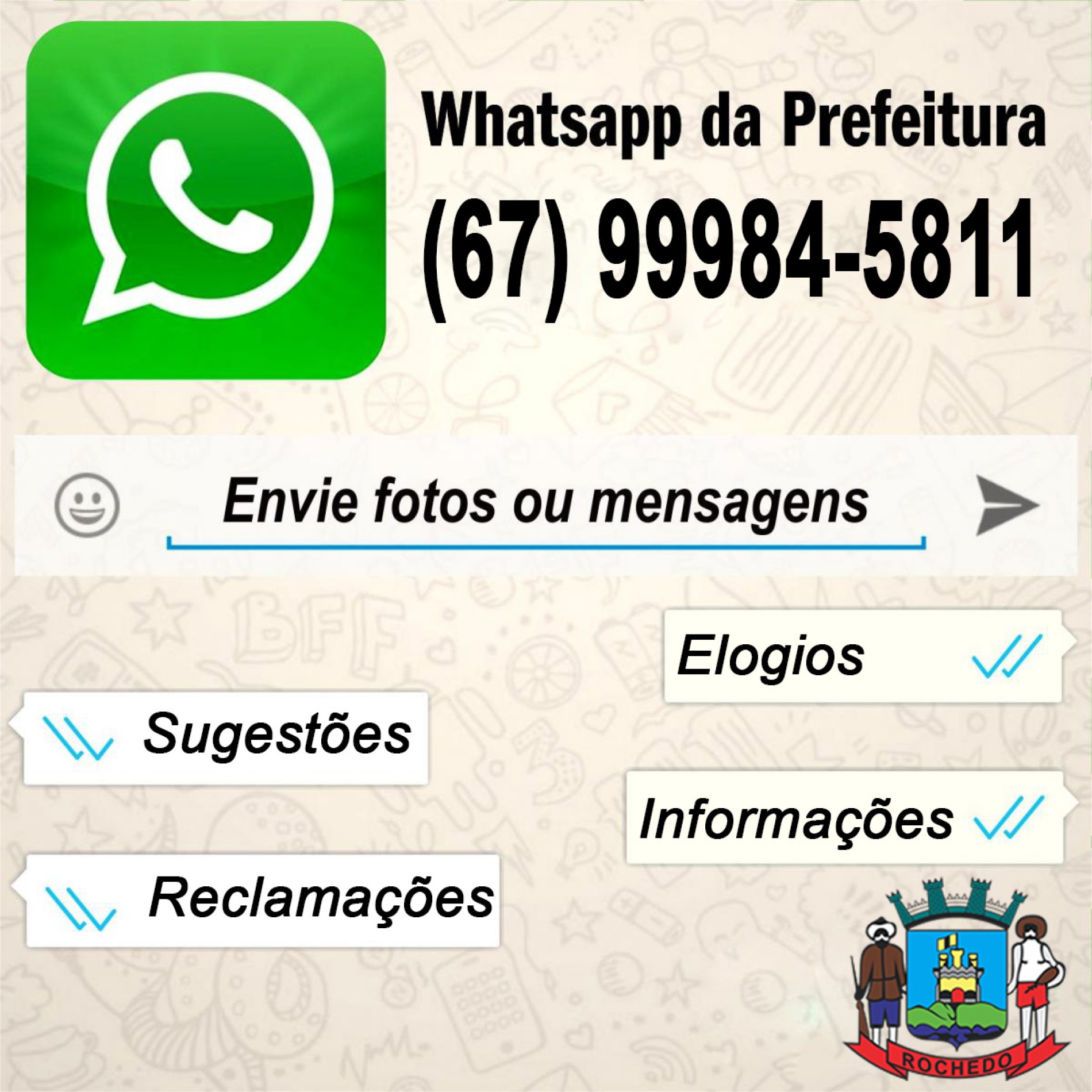 Prefeitura lança pela primeira vez contato via WhatsApp